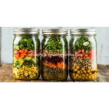 500ml 1000ml Food Storage Glass Mason Jar with Metal Screw Cap